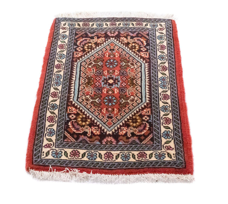 Alfombra persa - Bidjar - 60 x 40 cm - rojo