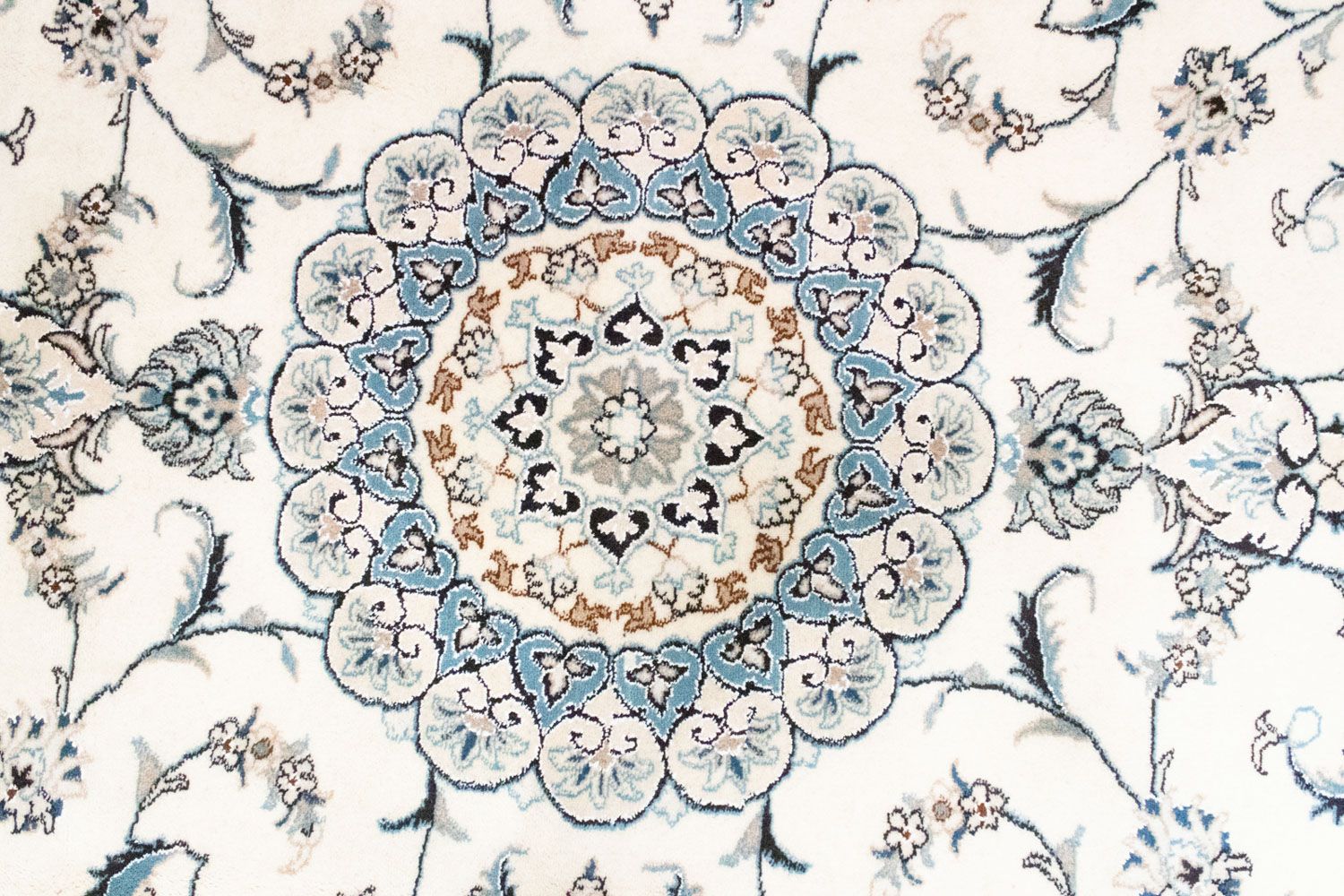 Alfombra persa - Nain - 280 x 198 cm - blanco natural