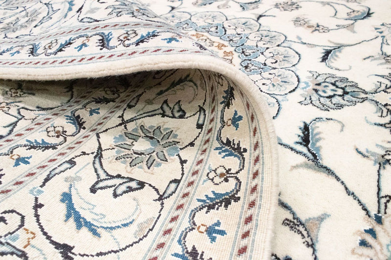 Alfombra persa - Nain - 280 x 198 cm - blanco natural