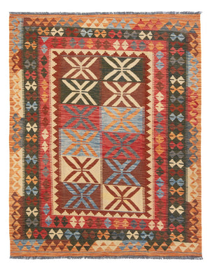 Alfombra Kelim - Splash - 204 x 158 cm - multicolor