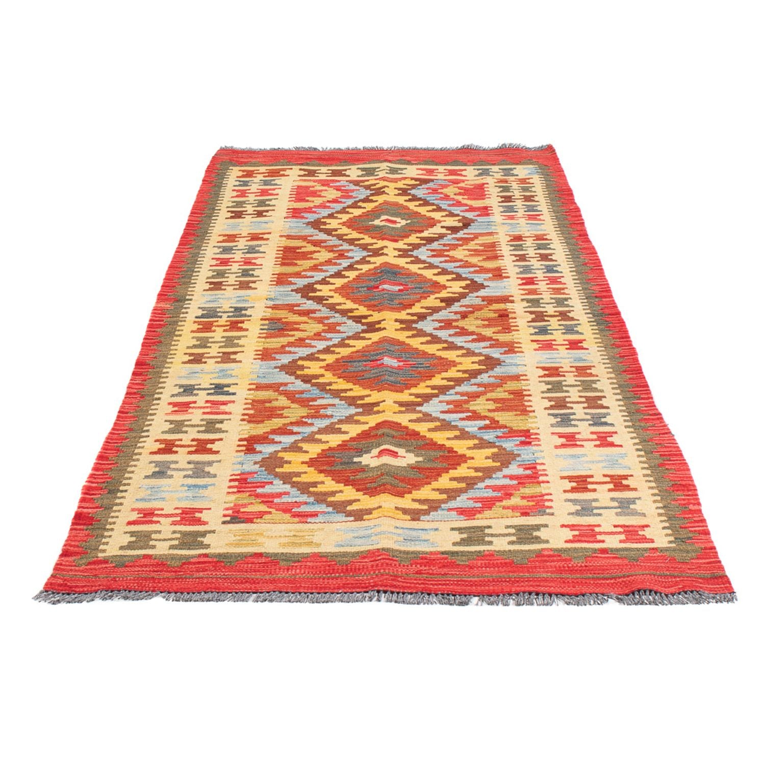 Alfombra de pasillo Alfombra Kelim - Splash - 201 x 94 cm - multicolor