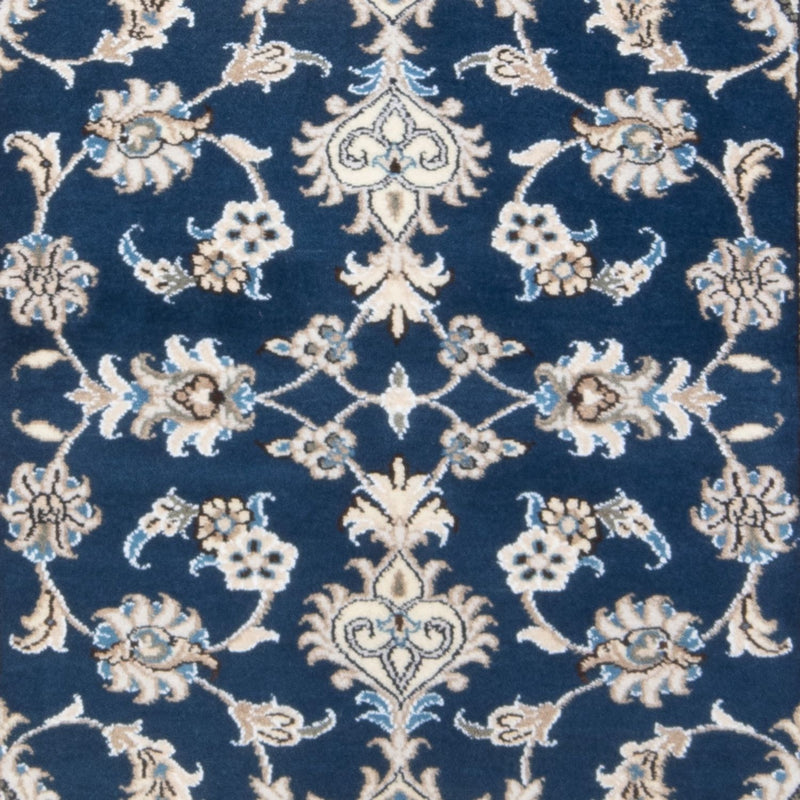 Alfombra de pasillo Alfombra persa - Nain - 200 x 79 cm - azul marino