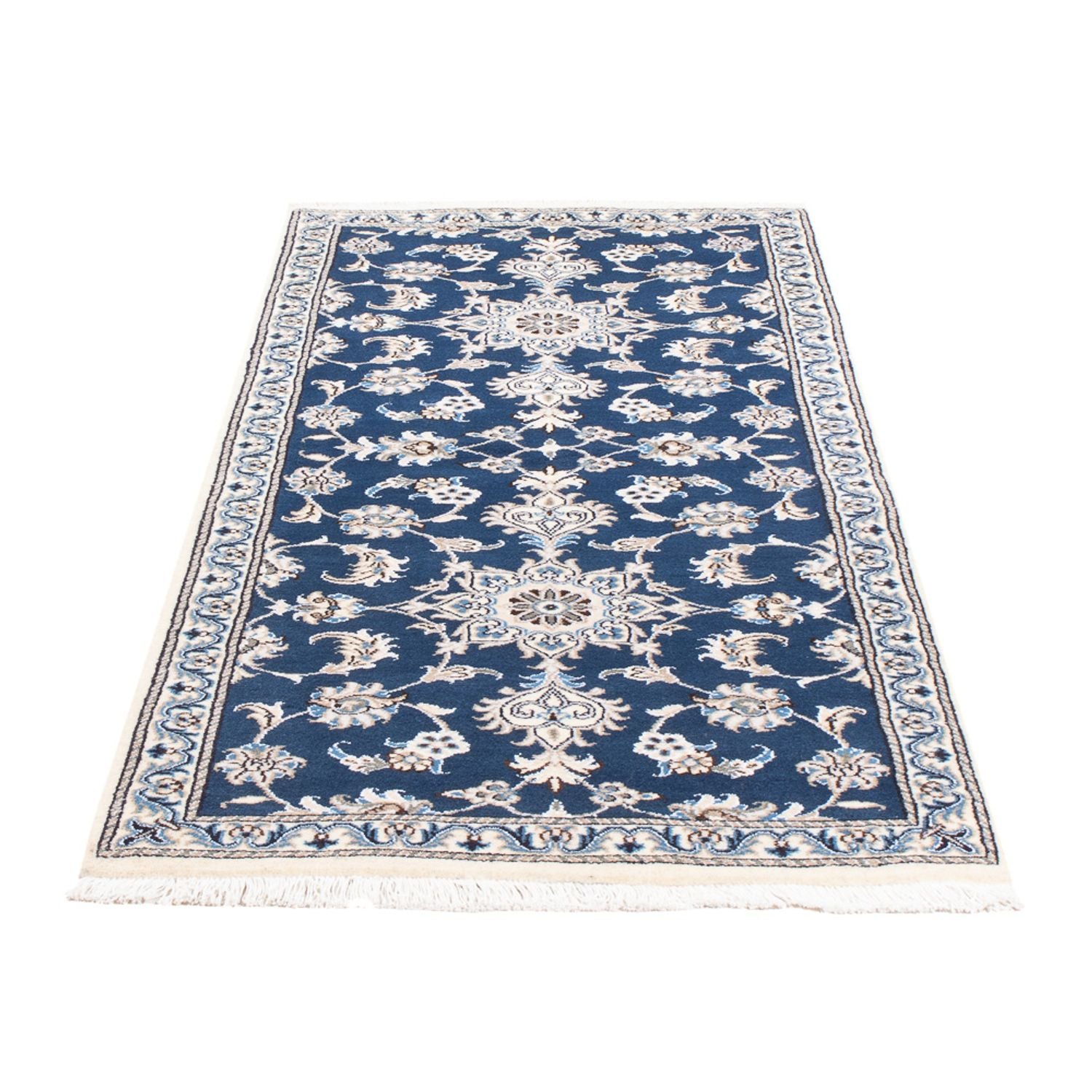 Alfombra de pasillo Alfombra persa - Nain - 200 x 79 cm - azul marino