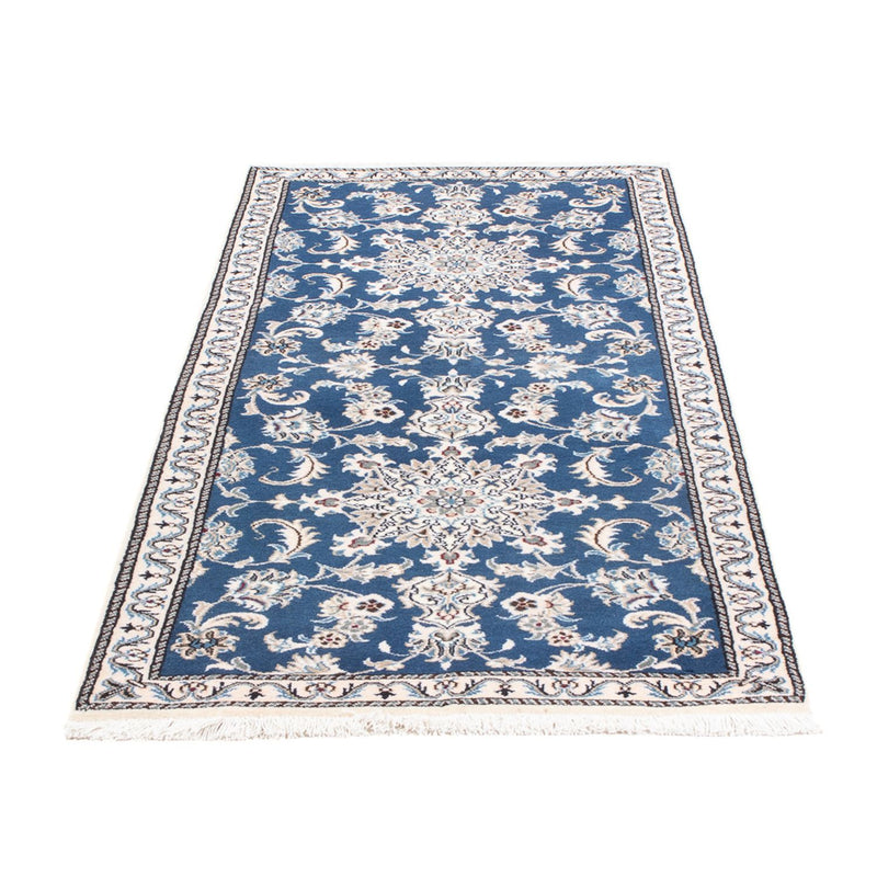 Alfombra de pasillo Alfombra persa - Nain - 198 x 78 cm - azul marino