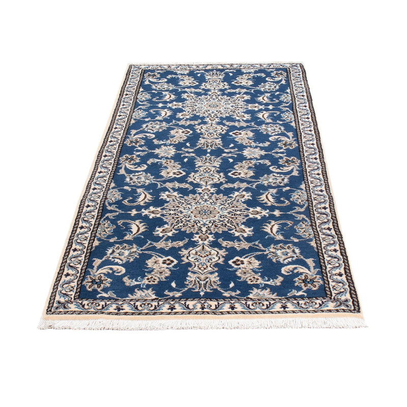 Alfombra de pasillo Alfombra persa - Nain - 198 x 79 cm - azul marino