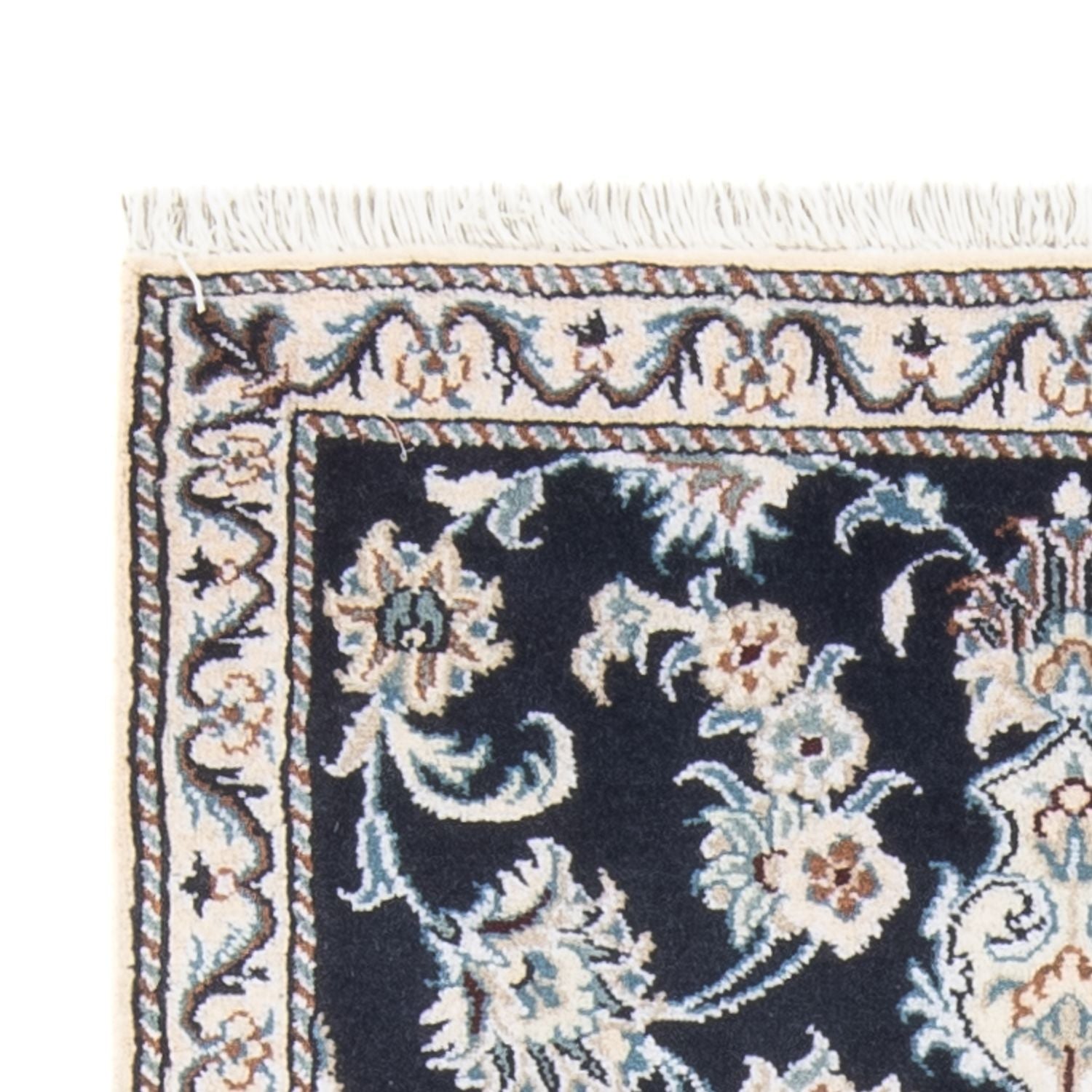 Alfombra de pasillo Alfombra persa - Nain - 210 x 79 cm - azul oscuro