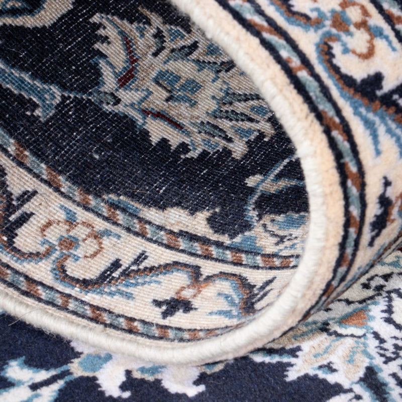 Alfombra de pasillo Alfombra persa - Nain - 210 x 79 cm - azul oscuro