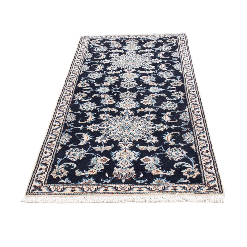 Alfombra de pasillo Alfombra persa - Nain - 210 x 79 cm - azul oscuro