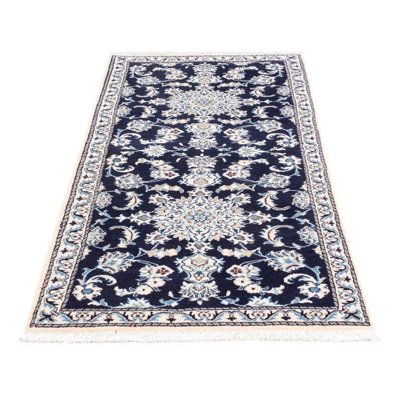 Alfombra de pasillo Alfombra persa - Nain - 197 x 77 cm - azul oscuro