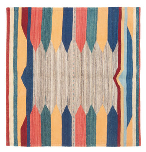 Alfombra Kelim - Oriental cuadrado  - 128 x 125 cm - verde menta