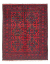 Alfombra afgana - Kunduz - 200 x 152 cm - rojo oscuro