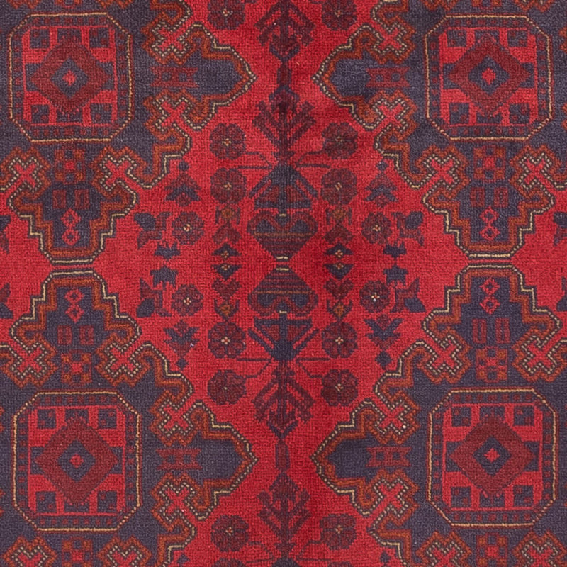 Alfombra afgana - Kunduz - 200 x 152 cm - rojo oscuro
