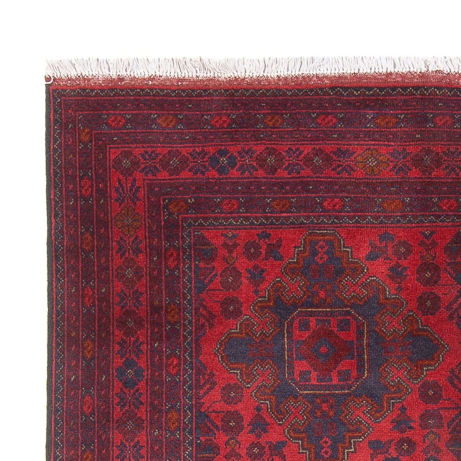 Alfombra afgana - Kunduz - 200 x 152 cm - rojo oscuro