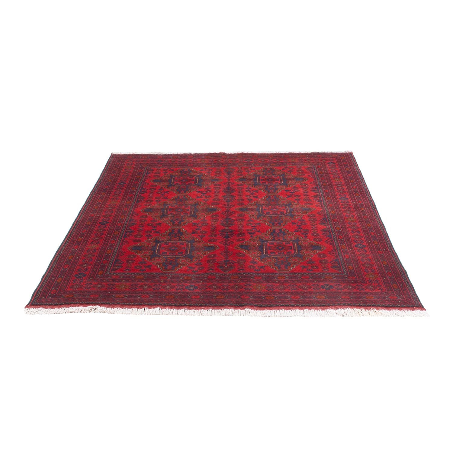 Alfombra afgana - Kunduz - 200 x 152 cm - rojo oscuro