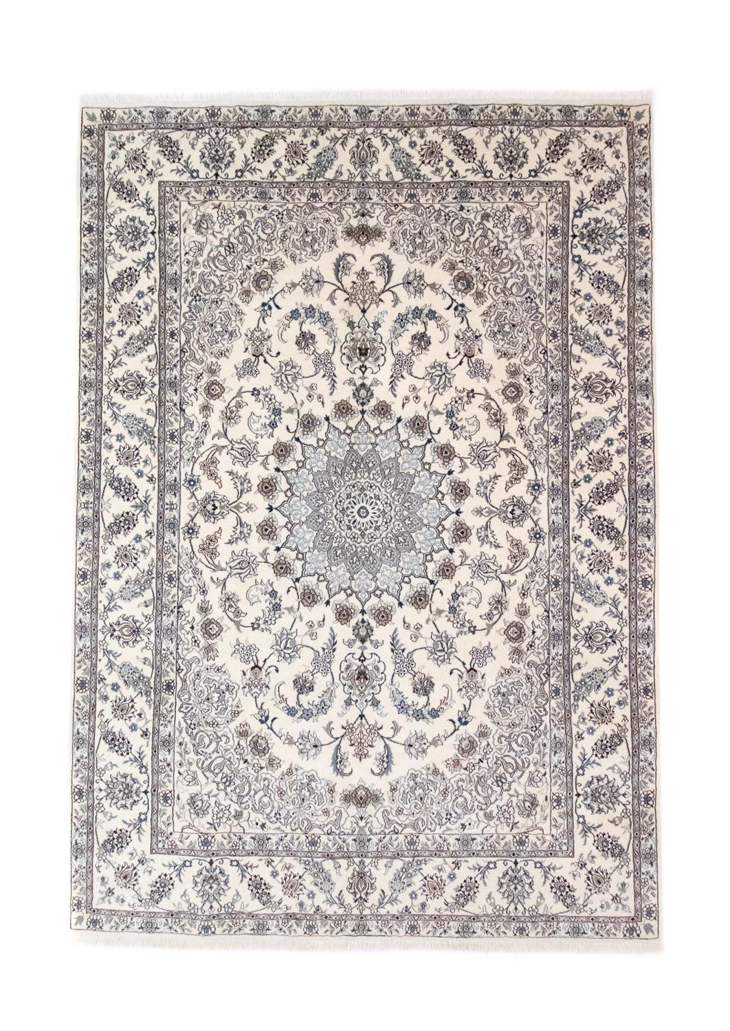 Alfombra persa - Nain - 350 x 246 cm - blanco natural