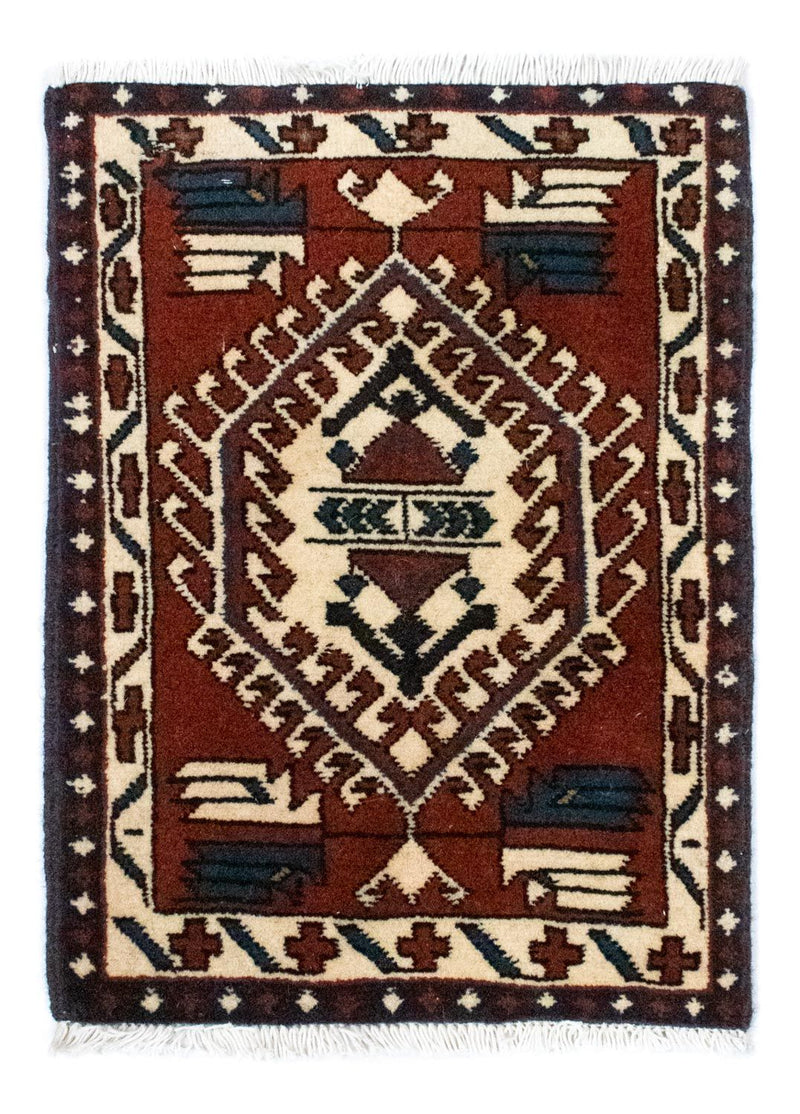 Alfombra persa - Nómada cuadrado  - 54 x 40 cm - marrón