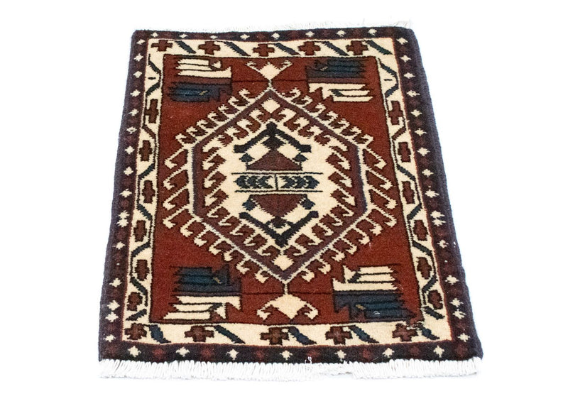 Alfombra persa - Nómada cuadrado  - 54 x 40 cm - marrón