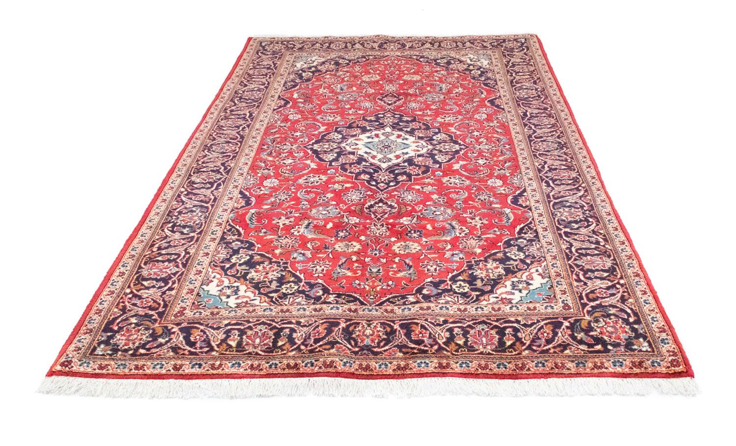 Alfombra persa - Keshan - 251 x 146 cm - rojo