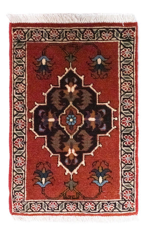 Alfombra persa - Nómada cuadrado  - 54 x 40 cm - rojo