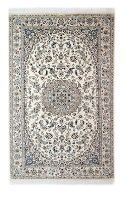 Alfombra Persa - Nain - Real - 245 x 155 cm - blanco natural