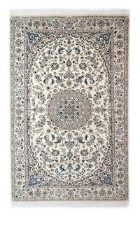 Alfombra Persa - Nain - Real - 245 x 155 cm - blanco natural