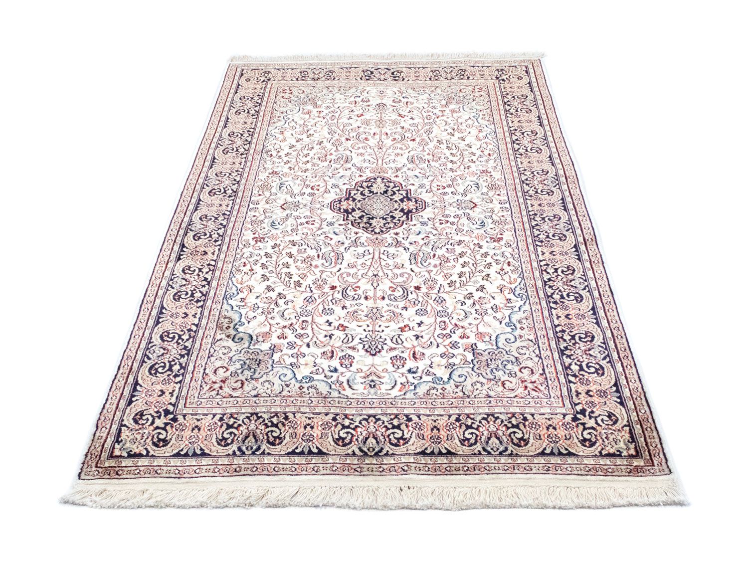 Alfombra de seda - Seda de Cachemira - 161 x 93 cm - azul