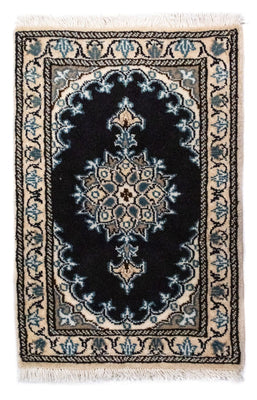 Alfombra persa - Nain - 60 x 40 cm - azul oscuro