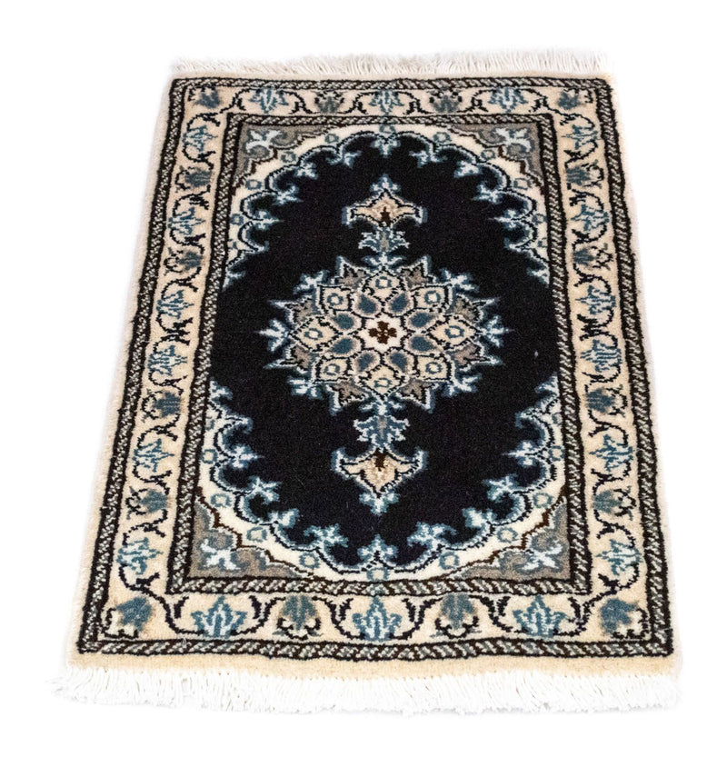 Alfombra persa - Nain - 60 x 40 cm - azul oscuro
