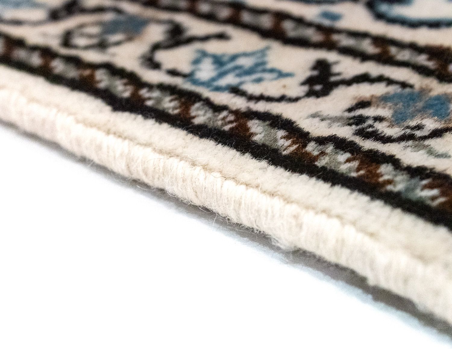Alfombra persa - Nain - 60 x 40 cm - blanco natural