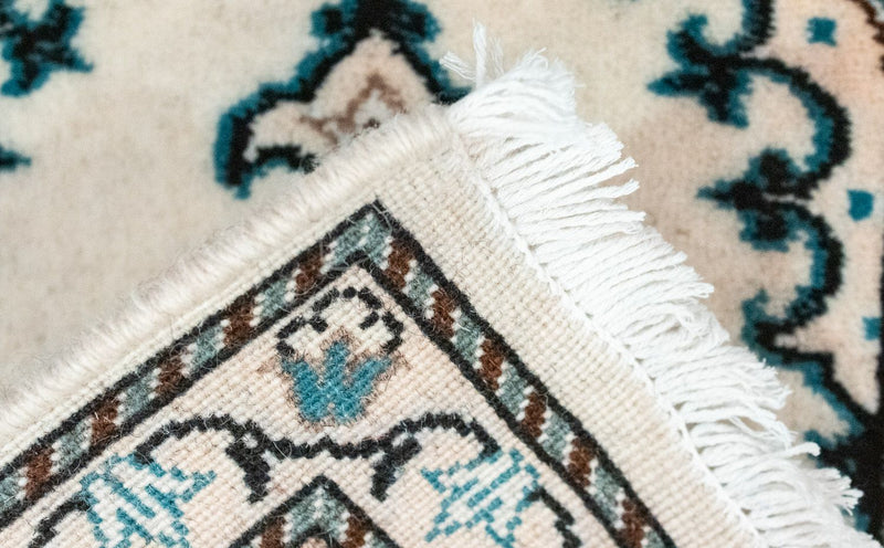 Alfombra persa - Nain - 60 x 40 cm - blanco natural