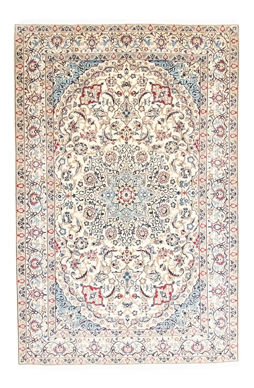 Alfombra Persa - Nain - Real - 263 x 174 cm - blanco natural