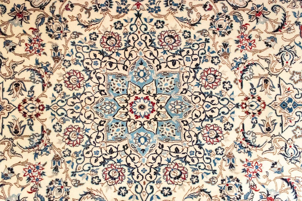 Alfombra Persa - Nain - Real - 263 x 174 cm - blanco natural