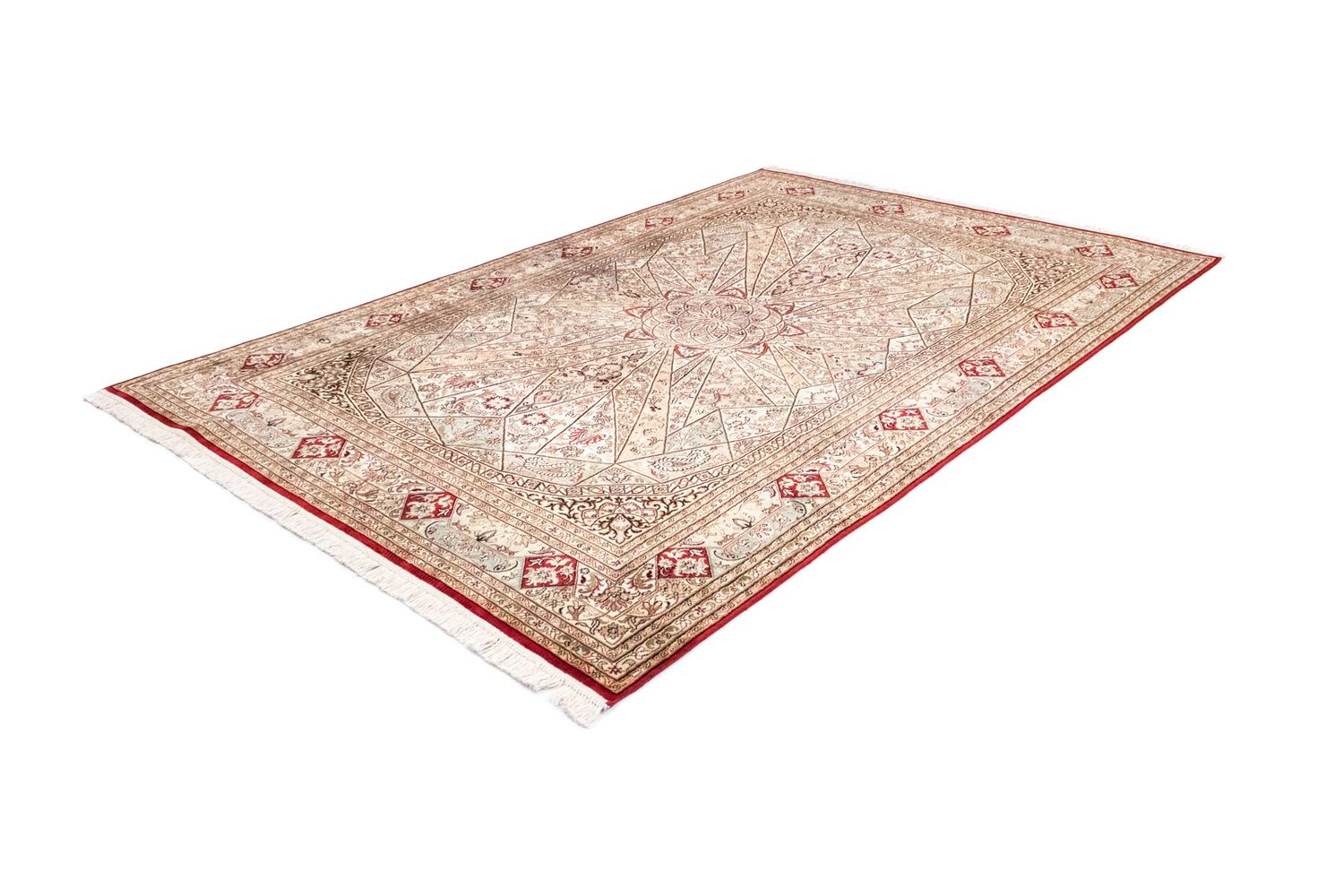 Alfombra de seda - Seda de Cachemira - 250 x 167 cm - rojo