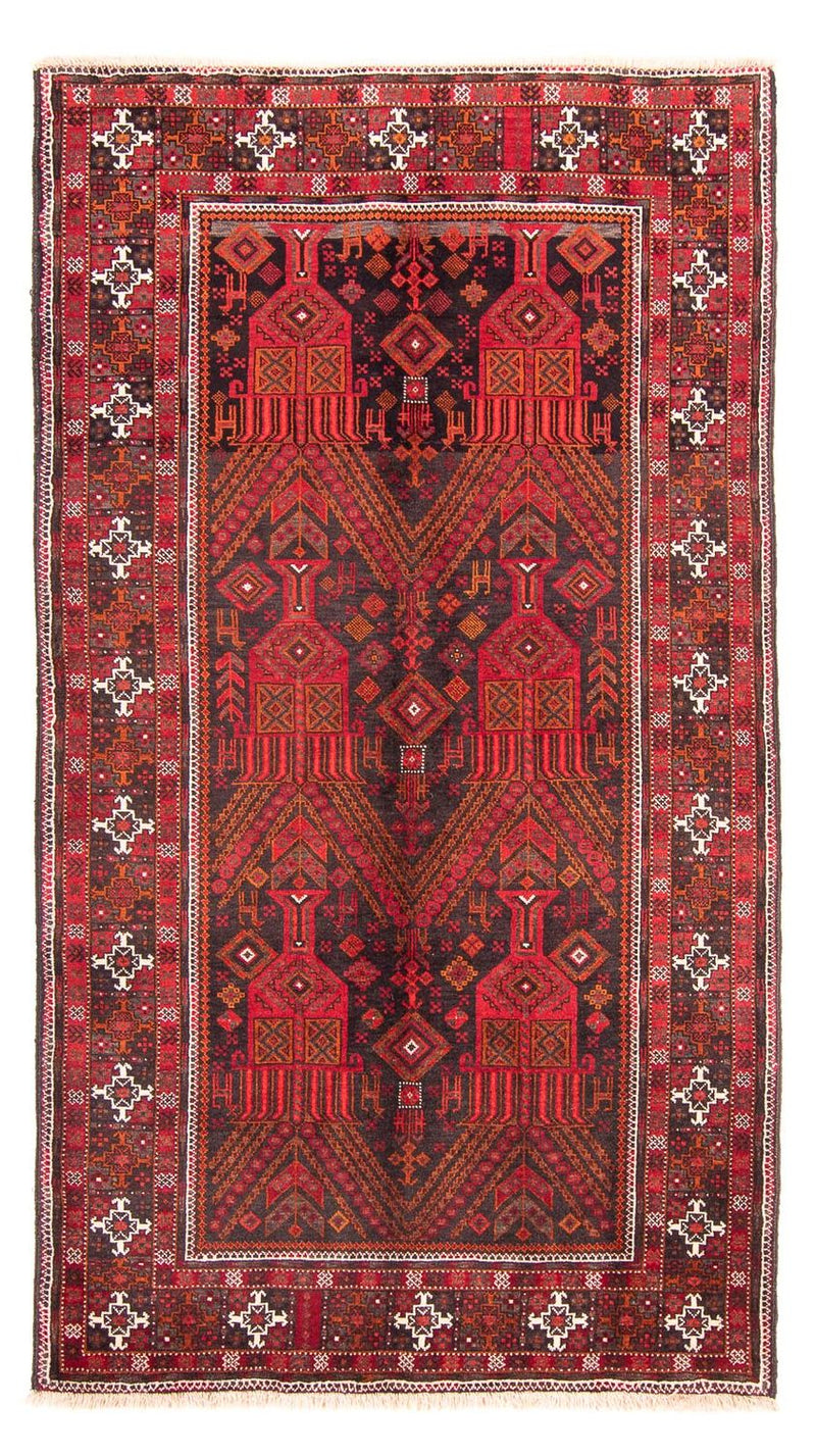 Alfombra de pasillo Alfombra Belutsch - 240 x 124 cm - rojo oscuro