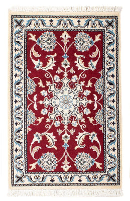 Alfombra persa - Nain - 89 x 56 cm - rojo oscuro