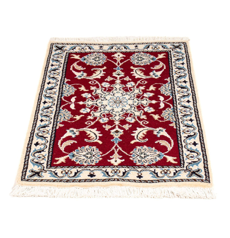 Alfombra persa - Nain - 89 x 56 cm - rojo oscuro