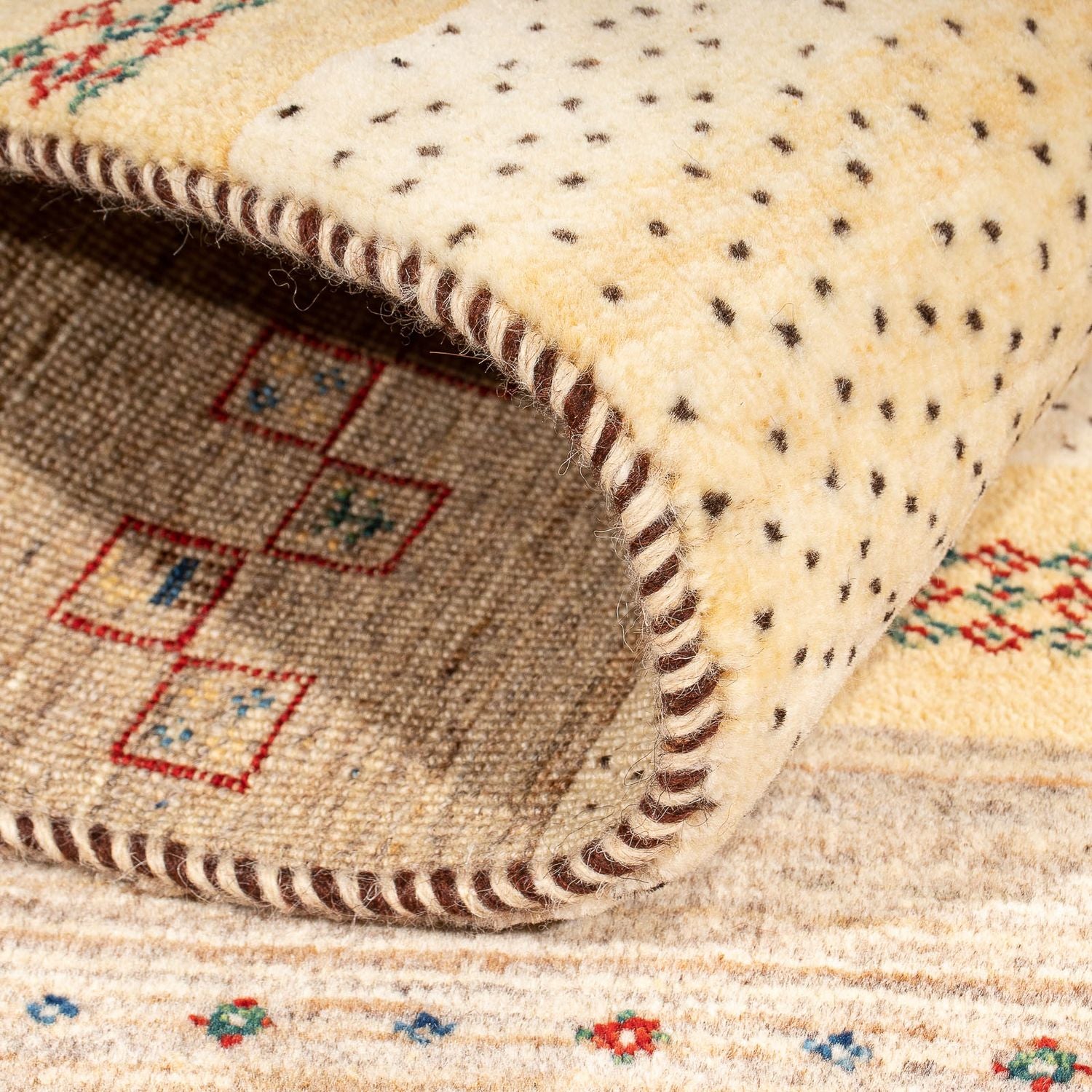 Alfombra Gabbeh - Loribaft Persa - 138 x 79 cm - beige