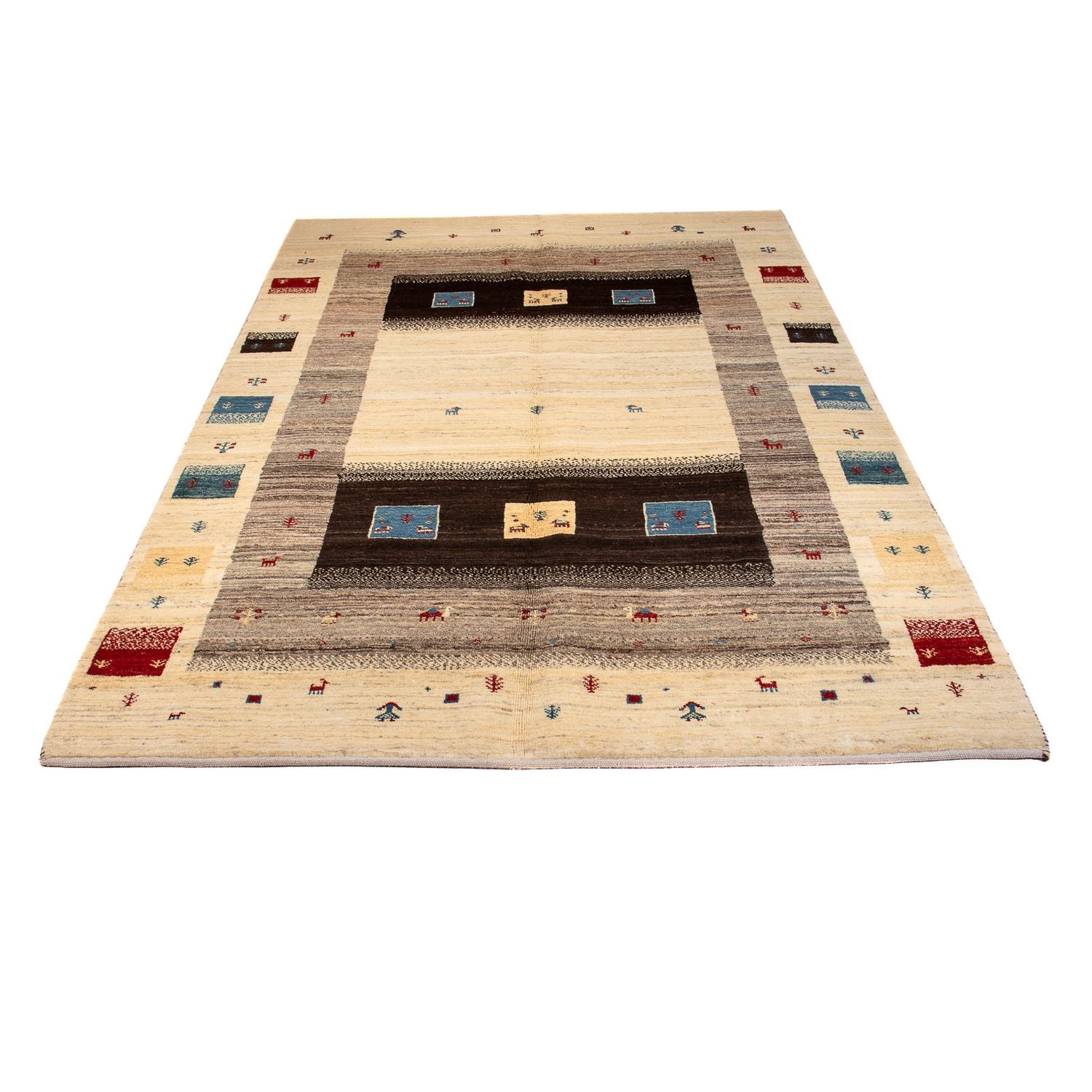 Alfombra Gabbeh - Loribaft Persa - 240 x 153 cm - beige