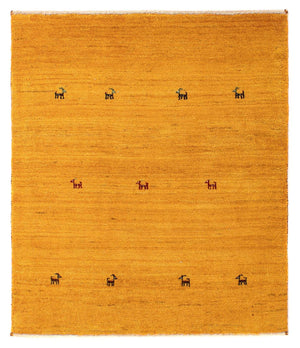 Alfombra Gabbeh - Loribaft Persa cuadrado  - 103 x 85 cm - naranja