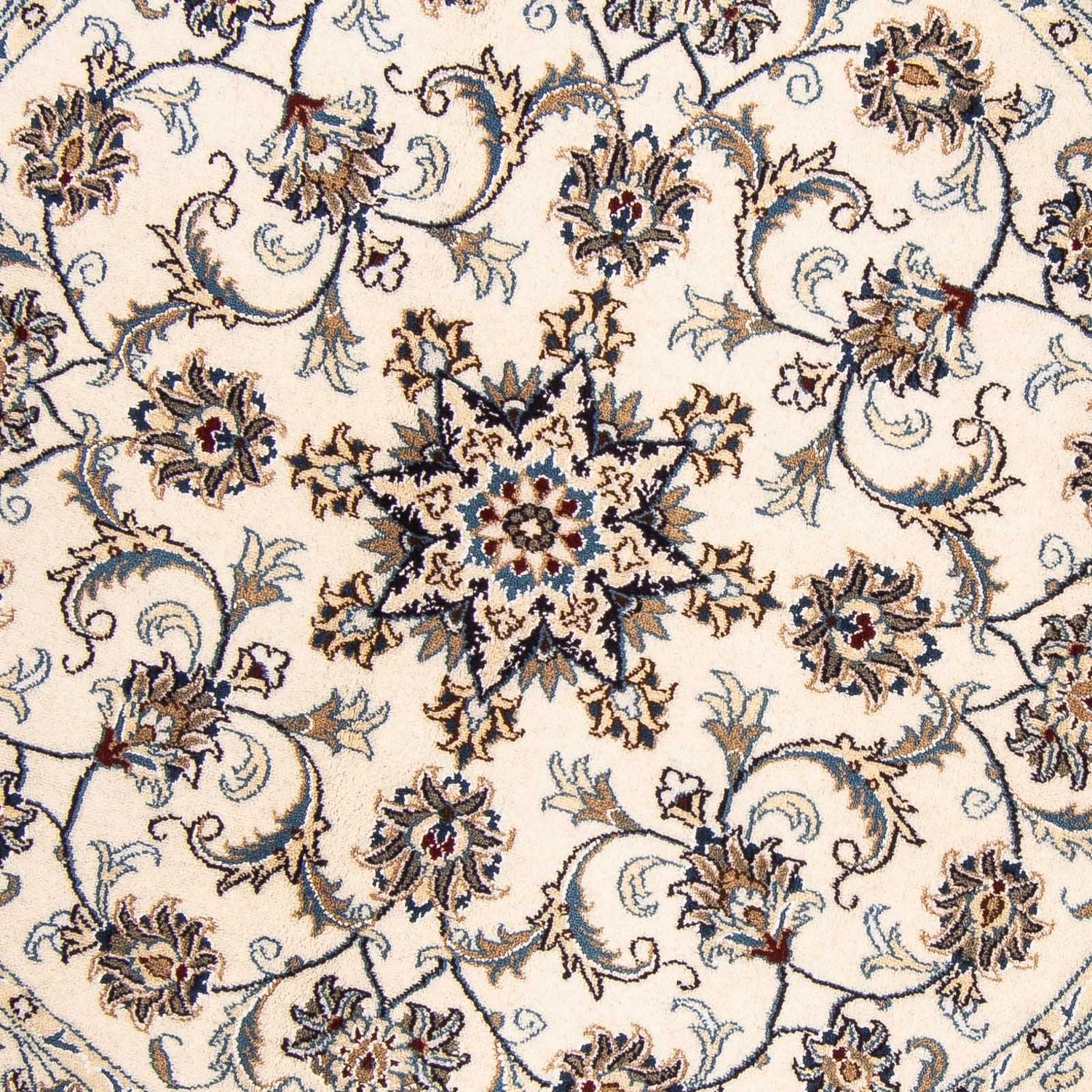 Alfombra persa - Nain redondo  - 150 x 150 cm - beige