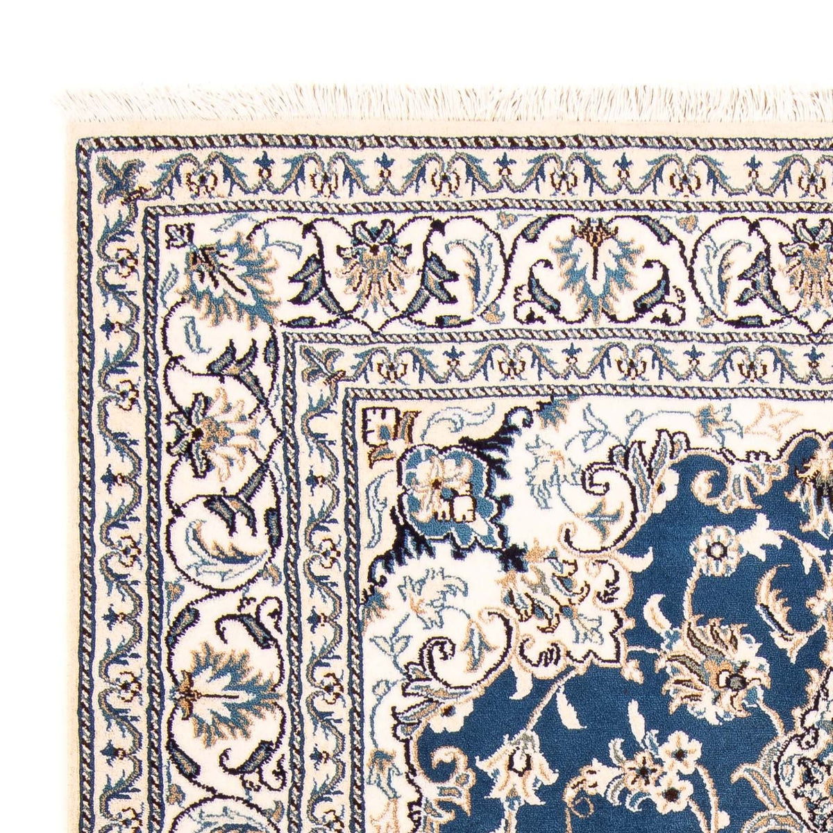 Alfombra persa - Nain - 198 x 149 cm - azul oscuro