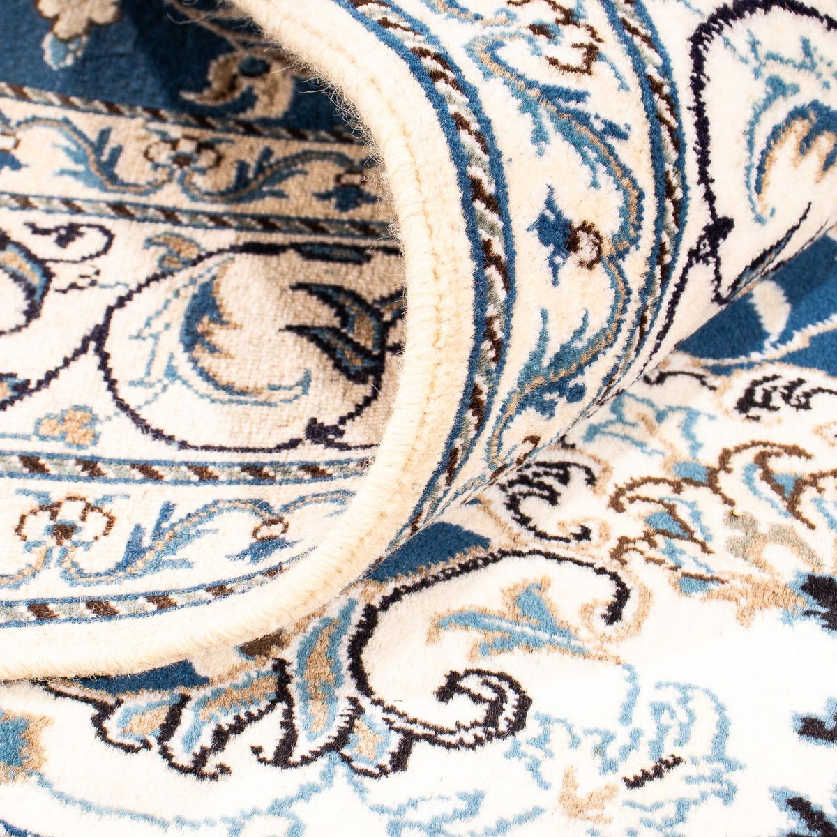 Alfombra persa - Nain - 198 x 149 cm - azul oscuro