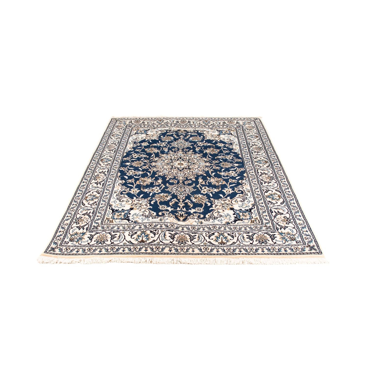 Alfombra persa - Nain - 198 x 149 cm - azul oscuro