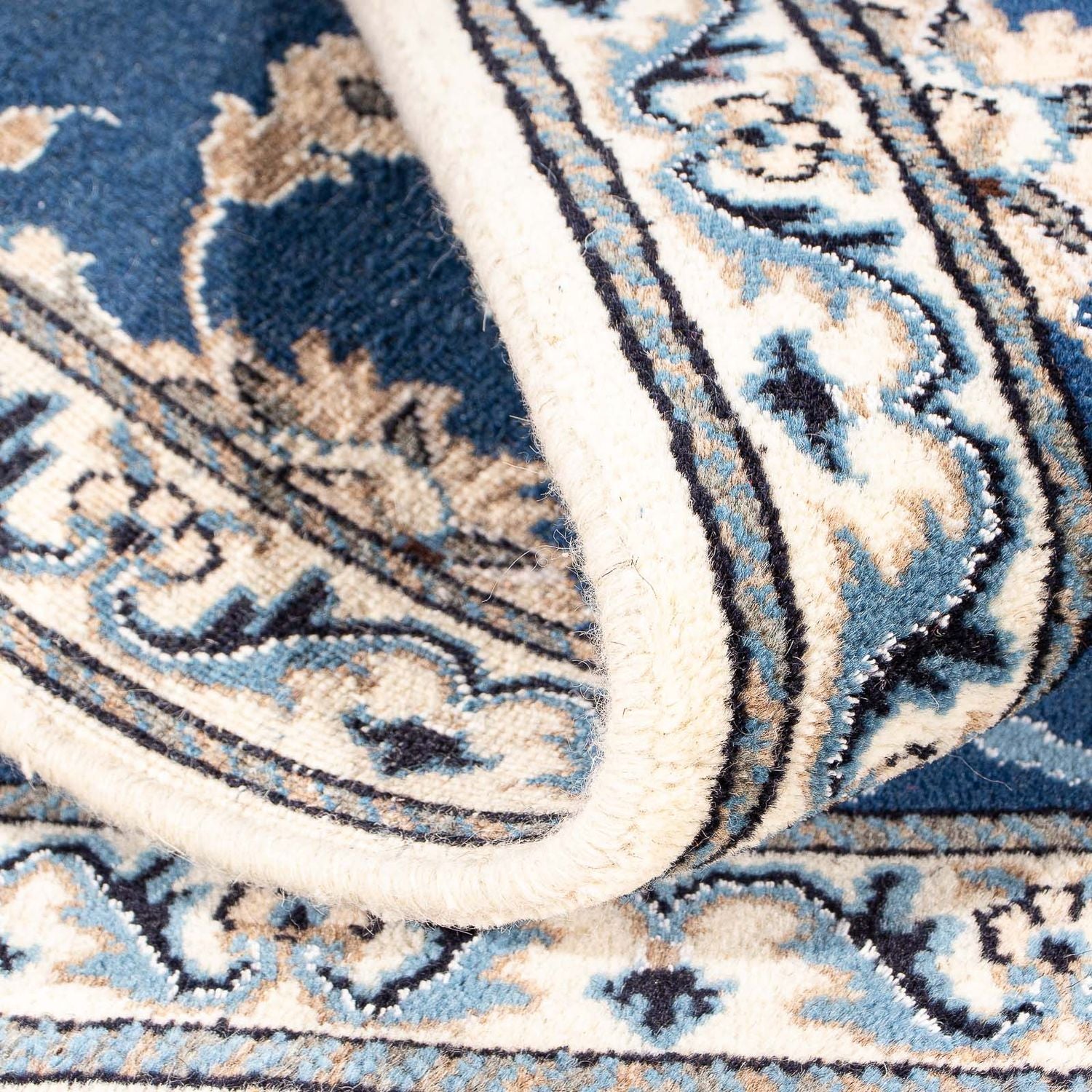 Alfombra persa - Nain - 140 x 87 cm - azul oscuro