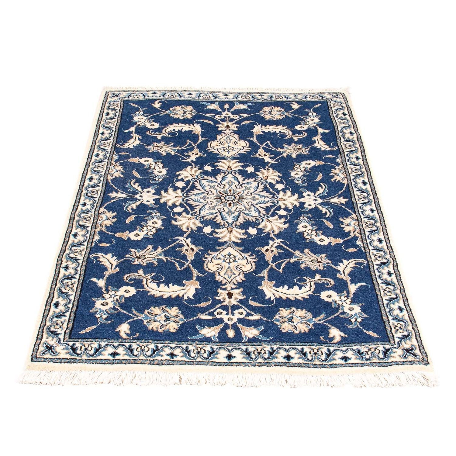 Alfombra persa - Nain - 140 x 87 cm - azul oscuro