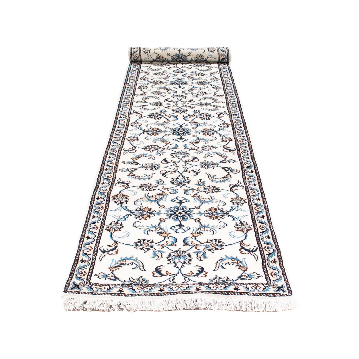 Alfombra de pasillo Alfombra persa - Nain - 376 x 77 cm - beige