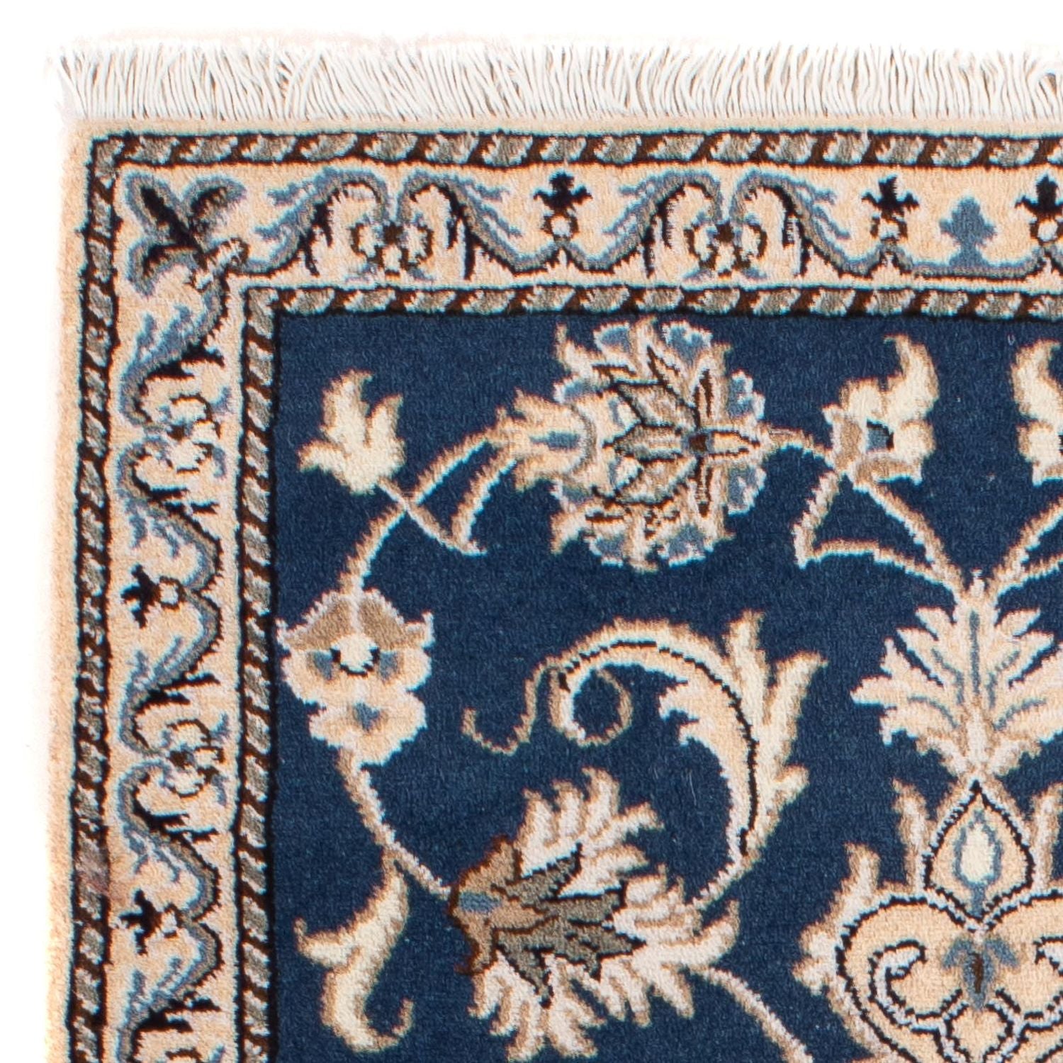 Alfombra persa - Nain - 140 x 70 cm - azul oscuro