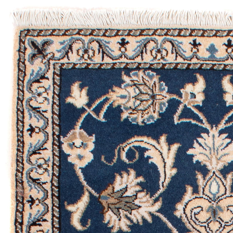 Alfombra persa - Nain - 140 x 70 cm - azul oscuro