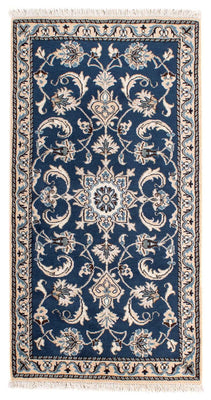 Alfombra persa - Nain - 135 x 68 cm - azul oscuro