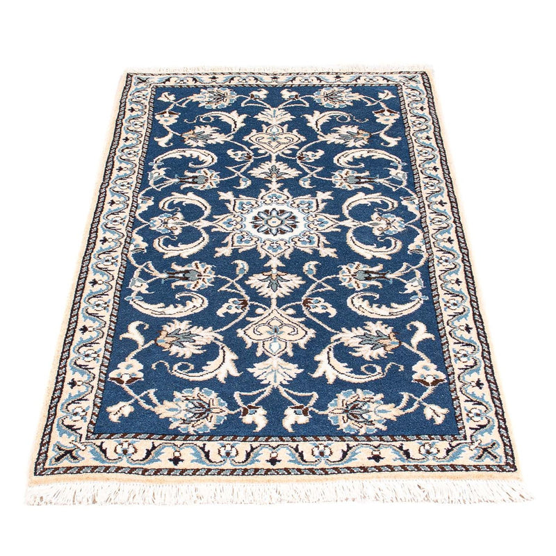 Alfombra persa - Nain - 135 x 68 cm - azul oscuro